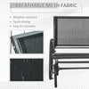 Patio Glider Set of 2 Outdoor Glider Chair with Breathable Mesh Seat & Backrest, Armrests and Metal Frame, Black