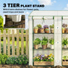 Portable Mini Greenhouse Green House with 3 Tier Shelves, Reinforced PE Cover, Roll-up Doors, 56.3