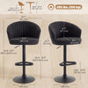 Bar Stools Set of 2, Swivel Counter Height Barstools with Back, Footrest, Adjustable Height, Beige