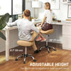 Saddle Stool, Height Adjustable Rolling Salon Chair with PU Leather for Massage, Spa, Clinic, Beauty and Tattoo, Brown