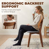 Dining Chairs Upholstered Linen-Look Kitchen Chairs Rubberwood Legs Set of 4 Grey and Brown