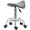 Saddle Stool, PU Leather Adjustable Rolling Salon Chair for Massage, Spa, Clinic, Beauty and Tattoo, Grey