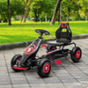 Pedal Go Kart w/ Adjustable Seat, Rubber Wheels Shock Absorb
