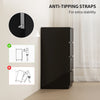 4 Drawer Cabinet, High Gloss Drawer Chest for Bedroom, Chest of Drawers with Metal Runners and Groove Handles, Black