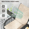 Outdoor Loveseat with Glass Table, Garden Patio Bench with Breathable Mesh Seat, High Back, Armrests, Brown