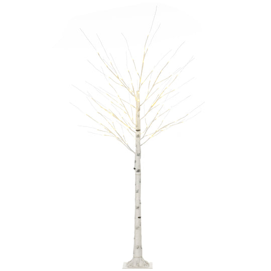 6 ft Artificial Birch Tree Light with Pre-Lit LED Light for Home Party, Indoor and Covered Outdoor Use