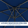 6.5x9.6ft Rectangle Aluminum Tilt Patio Umbrella, Garden Market Parasol, Outdoor Sunshade Canopy with Crank, Navy Blue