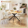 4 Pack Folding Chairs with Padded Seats, Velvet Portable Party Chairs with Steel Frame, Beige