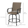 Outdoor Bar Stools Set of 2, 360° Swivel Bar Height Chairs, 26.8