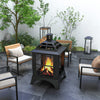 Wood-Burning Fire Pit, Chimney Style Firepit with Poker, 28