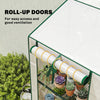 Portable Mini Greenhouse Green House with 3 Tier Shelves, Reinforced PE Cover, Roll-up Doors, 56.3