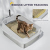 Cat Litter Box Stainless Steel with Metal Litter Scoop, Never Absorbs Odors, Anti Leakage, 24