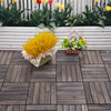 27 Pcs Wood Interlocking Deck Tiles, 12 x 12in Outdoor Flooring Tiles for Indoor and Outdoor Use, Tools Free Assembly, Black