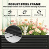 Metal Raised Garden Bed with Trellis, Galvanized Garden Bed Kit Outdoor Garden Box with Trellis, Black