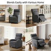 Fabric Recliner Sofa Manual Recliner, Home Theater Seating Single Reclining Sofa Chair with Padded Seat for Living Room