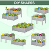 4-piece Raised Garden Bed PP Raised Flower Bed Vegetable Herb Grow Box Stand Grey