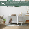 Cat Litter Box Enclosure, Hidden Litter Box Furniture, Cat House End Table Washroom with Scratching Pad