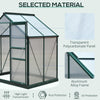 Greenhouse Garden, Green House, Outdoor Greenhouse Kit, PC Board with Sliding Door, 6.2' x 4.3' x 6.6'