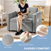 Convertible Chair Bed, Pull Out Sleeper Chair with USB, Adjustable Backrest, Small Velvet Futon Sofa Bed
