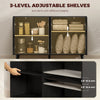 Buffet Cabinet with Storage Modern Fluted Sideboard with Adjustable Shelves Wood Legs for Dining Room Living Room Oak
