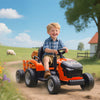 Qaba 12V Kids Ride On Tractor with Trailor, Remote Control, Music, Lights, Shifter, for Kids Ages 3-8 Years