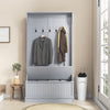 3-In-1 Hall Tree w/ Coat Rack, Shoe Storage and Bench Seat, Entryway Bench w/ 4 Hooks for Hallway, Living Room, White