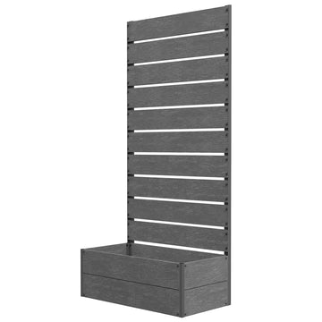 Raised Garden Bed with Trellis, Freestanding Elevated Planter Box for Climbing Vines, 28