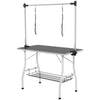 Foldable Dog Grooming Table with Adjustable Grooming Arms, Storage Shelf, Two Nooses, 42