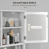 Wall-Mounted Medicine Cabinet, Bathroom Mirror Cabinet with Doors and Storage Shelves, White