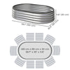 2Pcs Galvanized Raised Garden Bed, 5 x 3 x 1 ft Modular Metal Garden Beds with Rubber Strip Edging, Silver