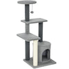 Cat Tree Cat Tower Multi-Level with Sisal Scratching Post for Kittens and Adults Grey Large 41