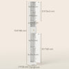 Tall Bathroom Cabinet, Modern Slim Bathroom Storage with Arched Doors, Drawer and Open Shelf, Narrow Storage, White