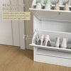 Slim Shoe Storage Cabinet, Modern Shoe Cabinet with 2 Flip Drawers and Adjustable Shelves for 8-12 Pairs, White