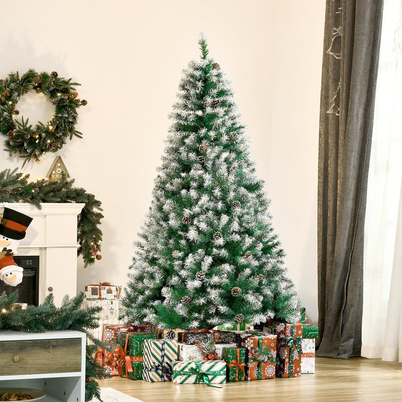 6FT Prelit Artificial Christmas Tree Warm White LED Light Holiday Home Xmas Decoration with Automatic Open, White