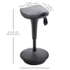 Backless Wobble Stool Chair, Standing Desk Chair, Adjustable Learning Stool for Office Desks, with Rocking Motion, Grey