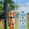 7ft Outdoor Solar Heated Shower with 360 Rotating Shower Head, Foot Shower Faucet, Temperature and Pressure Adjustable