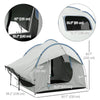 2000mm Waterproof SUV Tent, Car Tent with 3 Doors and Mesh Window, for 5-6 Person Camping Travel, Grey and Blue