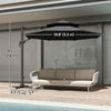 11ft Outdoor Cantilever Umbrella Rotatable Sun Shade Aluminum Market Umbrella with Adjustable Angle & Double-top Canopy for Backyard, Poolside, Lawn and Garden Dark Grey