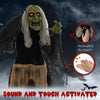 Witch Halloween Animatronic Halloween Animatronic with Sound Activated, Light Up Eyes