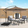 9.6ft Offset Patio Umbrella Garden Hanging Parasol Banana Cantilever Umbrella with Base, Crank