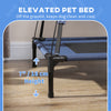 Elevated Cooling Pet Bed Portable Raised Dog Cot with Canopy for Medium Sized Dogs, Dark Blue