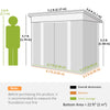 7' x 4' Outdoor Storage Shed, Metal Garden Tool Storage House Organizer with Lockable Sliding Doors and Vents for Backyard Patio Lawn
