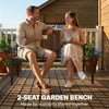 Outdoor Garden Bench, 44 in Metal Patio Garden Park Bench with Breathable Mesh Fabric, 484 lb Load Capacity, Dark Brown