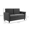 2-Seat Sofa Two-Seater Couch with Armrests and Wood Legs for Living Room, Bedroom