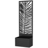 Raised Garden Bed with Outdoor Privacy Screen, Metal Planter Box with Trellis, Wall-Mounted or Freestanding, Black
