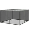 Replacement Mosquito Netting for Gazebo 12' x 12' Black Screen Walls for Canopy with Zippers