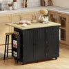 Kitchen Island Cart, Rolling Kitchen Island Table with Drop Leaf, Drawer, Spice and Towel Rack