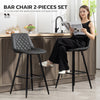 PU Leather Counter Height Bar Chairs Set of 2, 27.75