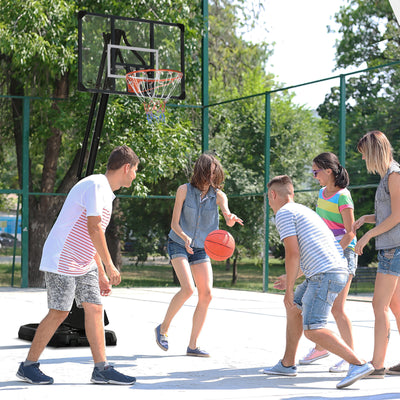 Soozier Outdoor Portable Basketball Hoop and Stand with Backboard Weighted Base Wheels, 115.4