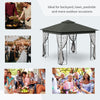 10'x10' Soft-top Steel Patio Gazebo Outdoor Sun Shelter with 2-Tier Polyester Roof, Curtain Sidewalls, Grey